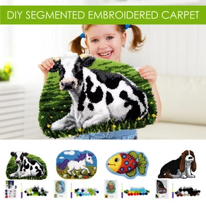Latch Hook Kit DIY Rug Making Kit Cute Cartoon Animal Theme Latch Hook Rug beOLf - Picture 1 of 17