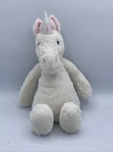 Juguete de peluche Jellycat Unicornio tímido blanco con cola de melena rosa 12" - Imagen 1 de 6