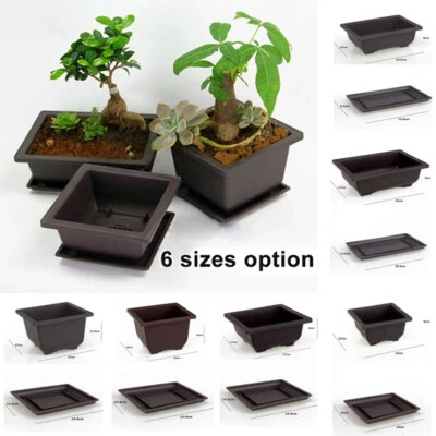Garden Planter Rectangle Balcony Flower Pot Plant Bowl Bonsai Succulent Basins - Image 1 of 4