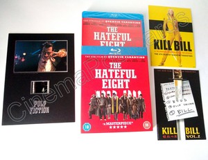 KILL BILL 1+2 CARDs +Pulp Fiction Senitype Film Cell +HATEFUL EIGHT Blu Ray+Slip