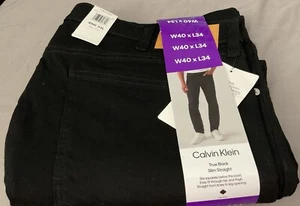 Calvin Klein Men's True Black Slim Straight Jean Size 40x34 - Picture 1 of 7