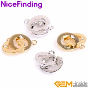 Pulsera collar broches corazón gancho y ojo rellenos de oro de 14K de 12 mm cierres joyas - Imagen 1 de 16