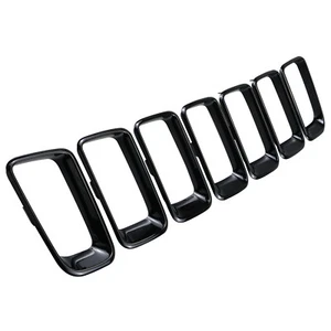 Fits Jeep Compass 2011-2016 Front Grille Trim Inserts Grill Cover Kit 7pcs Black - Picture 1 of 9