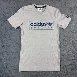 Adidas Spezial T-Shirt Herren XS Grau Spell Out Mod Freizeit Terrasse McCloughlin Junge - Bild 1 von 10