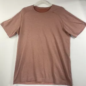 T-shirt Lululemon uomo 5 anni basic manica corta micro righe arancione taglia L - Foto 1 di 8