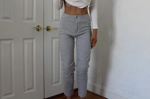 John Galt Brandy Melville Tilden Black & White Striped High Rise Crop Pants OS - Picture 1 of 3