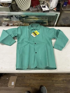 NEW Black Stallion F2-30C 12oz. 30" Cotton FR-7A Green Welding Jacket Small - Picture 1 of 7