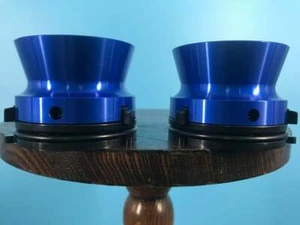 Burlington Recording Pro Blue 1/4" NAB Hub Adapters with Aluminum Trumpet (Pair) - Picture 1 of 5