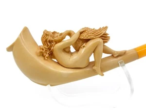 Museum Quality Meerschaum Smoking Pipe "Leda and the Swan" S. Yanik Hand-Carved - Picture 1 of 12