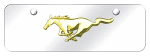 Ford Mustang Horse Gold 3D Logo Mini License Plate Official Licensed - Imagen 1 de 4