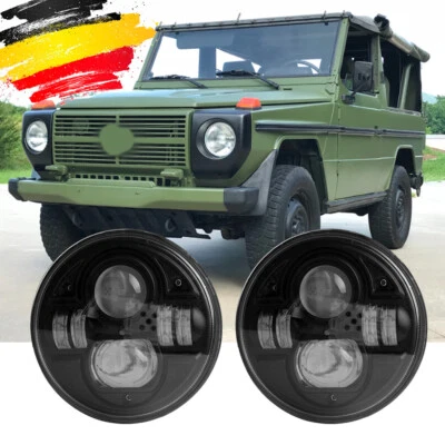 Paar E9 LED Scheinwerfer für PUCH G G-Klasse 250 GD Wolf W460 7 Zoll 45W 9-32V - Bild 1 von 4