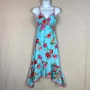 Vtg Trixxi Womens Y2K Babydoll Floral Midi Dress Small Pin-up Retro Sharkbite - Picture 1 of 11