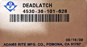 ADAMS RITE 4530-36-101-628 Standard Duty Deadlatch - Foto 1 di 2