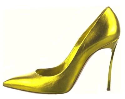 $750 Zapatos de tacón CASADEI verde metálico HOJA talla 10 Foto 1 de 4