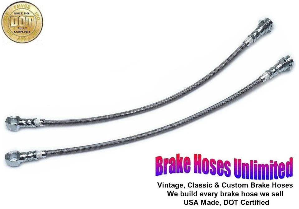 MANGUERAS DE FRENO DELANTERAS EXTENDIDAS INOXIDABLES Chevrolet Caprice, 1979 1980 1981 1982 1983 Foto 1 de 3