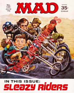 Circa 1970 Mad Magazine Issue 135 Easy Rider Fonda Hopper Art 8x10 Photo - Picture 1 of 3
