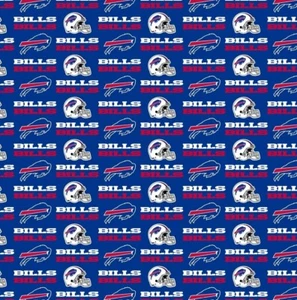 BUFFALO BILLS FABRIC (HALF-YARD OR 1-YARD) NEW DESIGN  - Picture 1 of 1