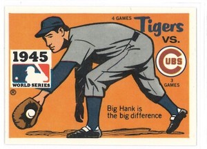 1980 Fleer Baseball Sticker - World Series 1945 Tigers vs. Cubs, A's sticker