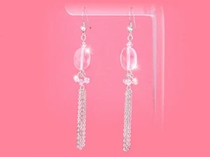  PENDIENTES AB & Cristal Transparente y Piedras Semipreciosas Pendientes Perforados - Imagen 1 de 1