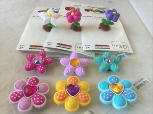 FLOWERS - HEART, STAR DOT, 3D DAISY, GEMS, AUTHENTIC JIBBITZ FITS CROCS HOLES - Picture 1 of 19