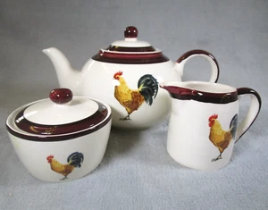 Precioso tops creativos vintage gallo pollo 2 piezas tetera jarra de leche y azucarero - Imagen 1 de 23