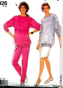 Cut Sewing Pattern Ladies Knit Fabric Tracksuit Top Skirt Pants Size 6-24 cut 24 - Picture 1 of 2