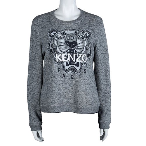 KENZO Tiger Jungle felpa donna M pullover designer Parigi streetwear grigio