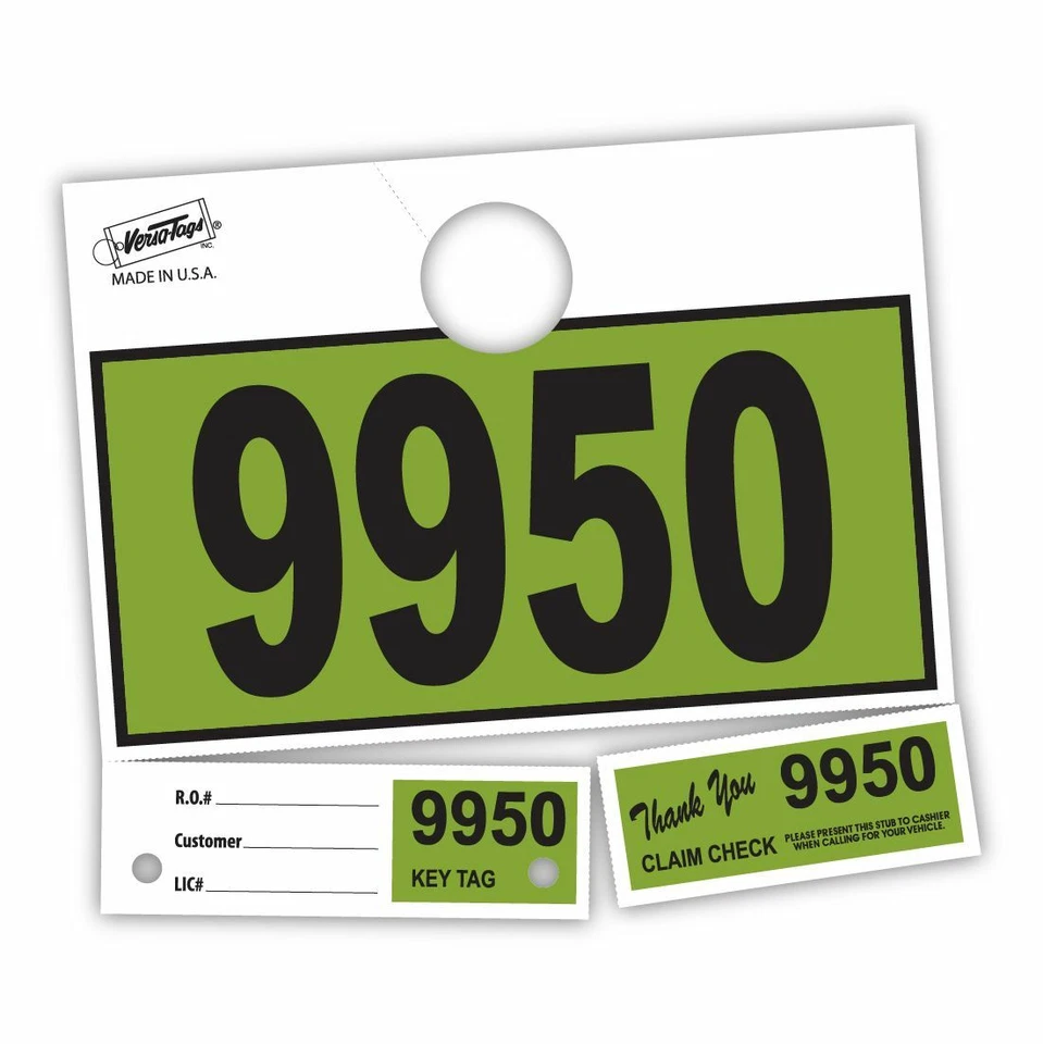 1000 Car Dealer Service Hang Tags Mechanic Repair Shop 3 Piece System LITE Green - Image 1 of 1