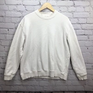 Zara Sweater Top Women Large White Long Sleeve Mock Neck Shirt Pullover Knit - Picture 1 of 8