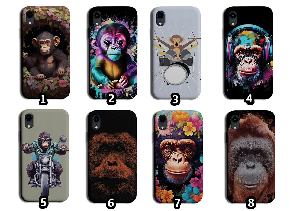 Monkey Phone Case Cover Monkeys Orangutangs Orangutang Chimp Ape Baby Colourful — 第 1/1 张图片