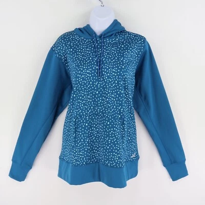 BCG Activewear Sweatshirt Tru-Wick Womens L Blue Polka Dots Hooded Pocket Fleece - Image 1 of 4