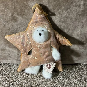 4" Little Twink Mini Star Peeker Boyds Bear Brown Star w/ Gold Ornament Vintage - Picture 1 of 3