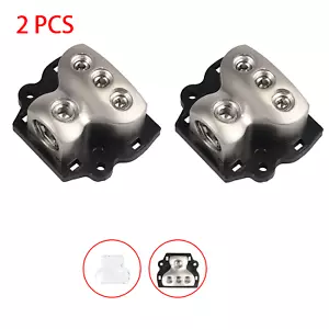 2PCS 3-Way Distribution Block Car Audio Power Splitter 0AWG In 3x4 Gauge Out - Picture 1 of 11