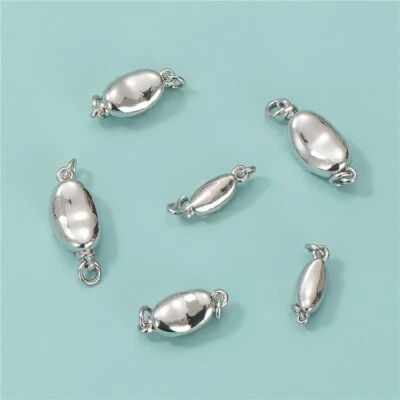 925 Sterling Silver Insert Buckle Clasp Bracelet Necklace Connect Rhodium Plated - Image 1 of 4