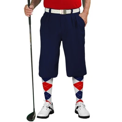 Golf Knickers Navy Microfiber (Plus Fours) for Men, Sizes 22-60 - Image 1 of 4
