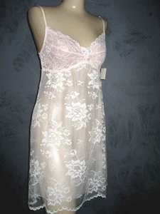 Camisón Claire Pettibone Chemise bebé rosa marfil pálido encaje Joyce 34 nuevo con etiquetas sin usar - Imagen 1 de 13
