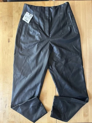 Pantalones para mujer Zara imitación cuero vegano talla M nuevos con etiquetas Foto 1 de 4