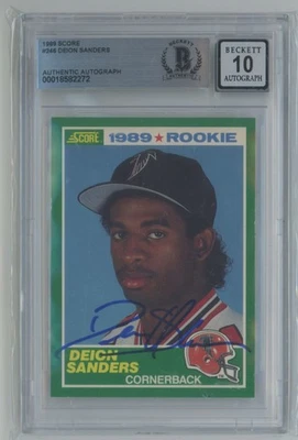 1999 Score Deion Sanders Rookie Auto BGS 10 Atlanta Falcons #246 - Image 1 of 2