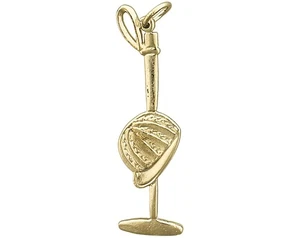14K Gold Polo Mallet Pendant - Picture 1 of 6