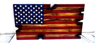 🔆 Деревянный американский флаг, патриотический флаг, обугленный американский флаг, - Изображение 1 из 4