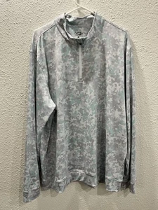 Sunday Swagger Men's Extra Large Aqua & Grey Camo 1/4 Zip Soft Golf Pullover - Picture 1 of 6