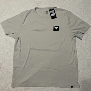 NEW UA Men’s Project Rock White SS Waffle Authentic Crew XL - Picture 1 of 8