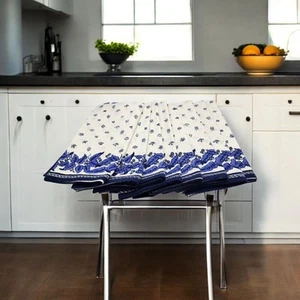 Williams Sonoma 8 Napkins Blue White French Country Farmhouse Cottage New - Picture 1 of 12