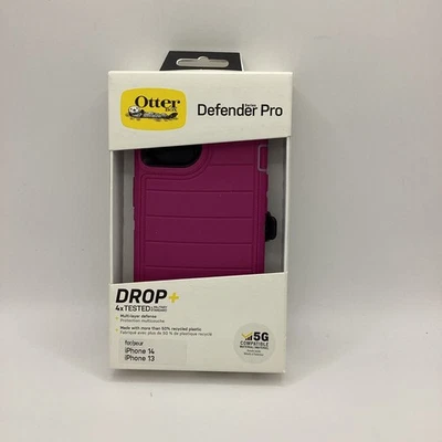 OtterBox Defender Pro Series Case and Holster For iPhone 14/iPhone 13-Sky Pink - Image 1 of 2
