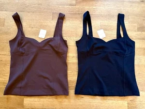 Lot 2 NWT Free People Intimately Somewhere Sometime Camis Brown Black Sz M - Picture 1 of 5