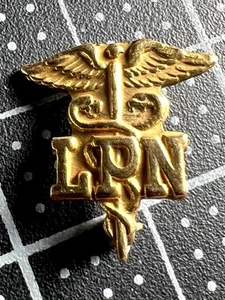 Antique LPN Licensed Practical Nurse 10K GF Pin Classic c. 1930-40s - Picture 1 of 3