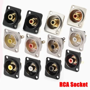 RCA Phono Female Chassis Insulated Socket Panel Mount Red Gold  Black White - Picture 1 of 20