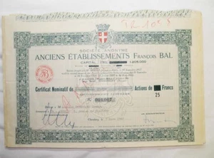 Nominal Certificate Francois Bal (459) - Picture 1 of 1
