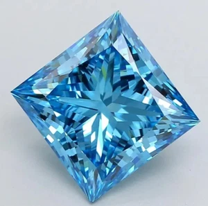 Diamante sfuso non riscaldato lusso 3 ct taglio principessa naturale colore blu vivo VVS1 - Foto 1 di 3