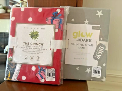 Pottery Barn GRINCH Christmas Holiday Seuss MAX kid school Pillow Sham red SET 2 - Image 1 of 4